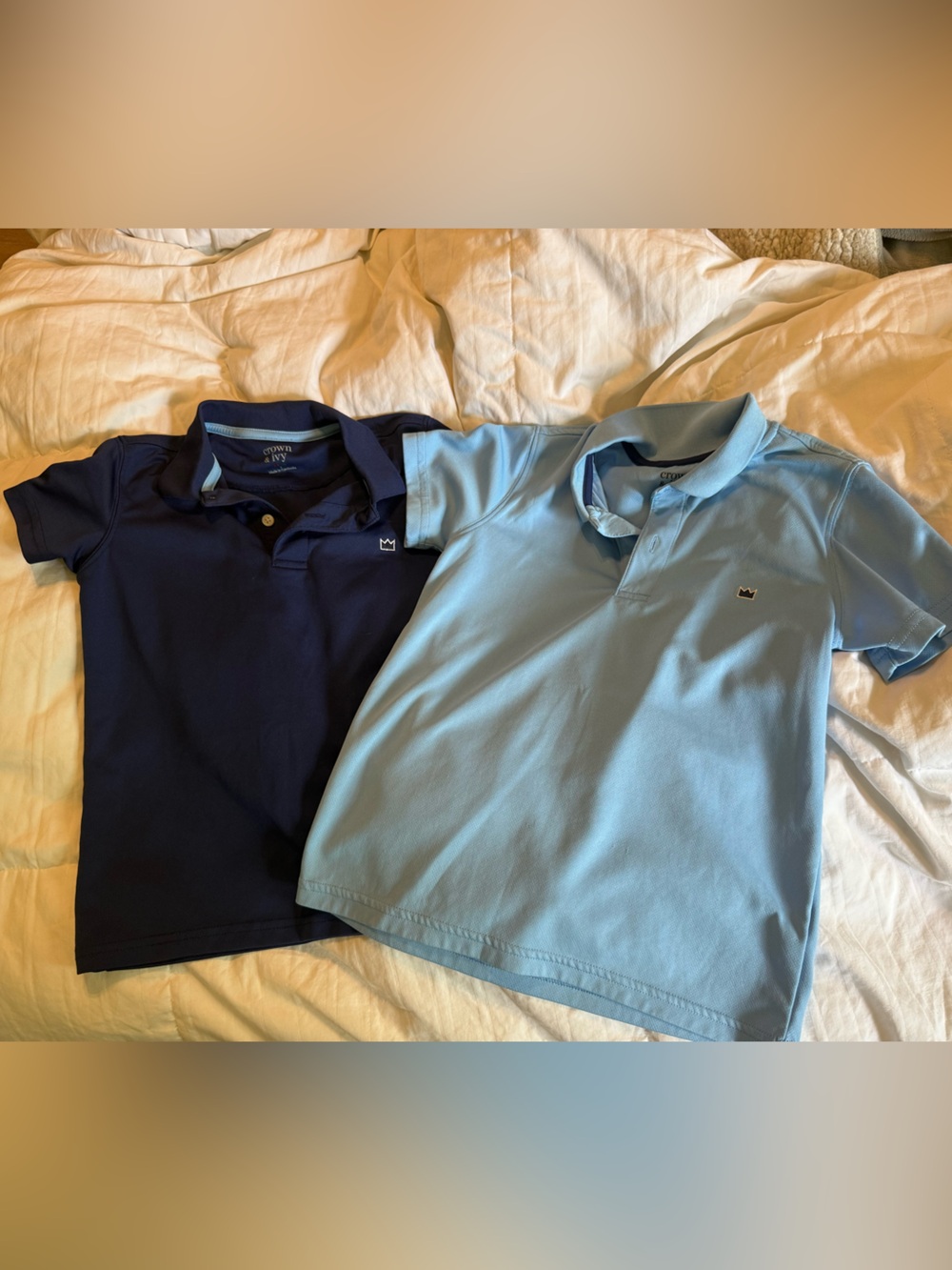 crown & ivy Kids Navy and Light Blue Polo